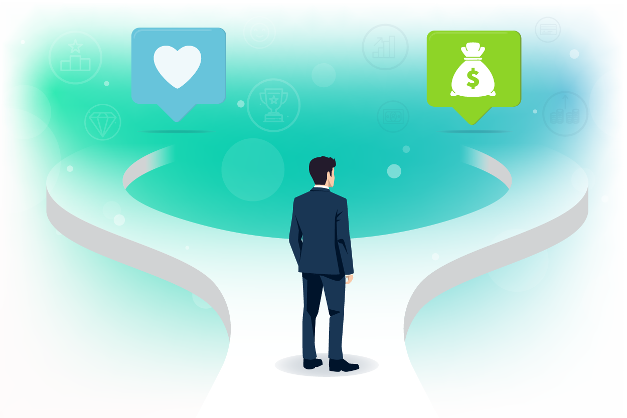 Intrinsic motivation vs extrinsic motivation illustration