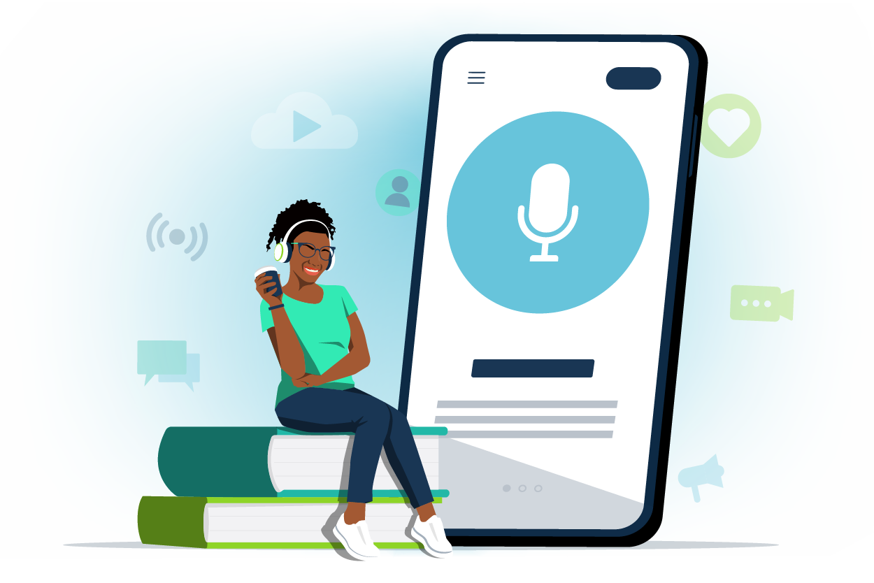 Podcast-based learning illustration